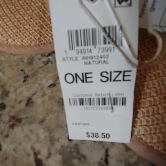 INC International Concepts Two-Tone Straw Visor - Natural, Tan - Picture 7 of 12